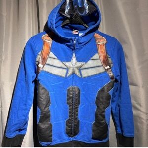 Marvel Blue and Black Superhero Costume Hoodie